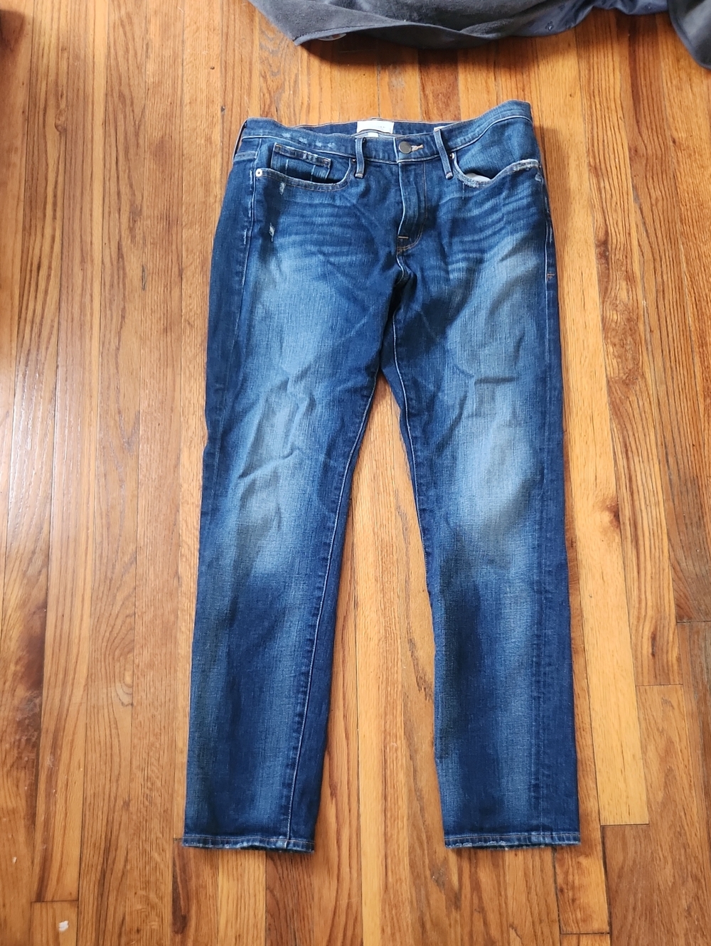 Frame Denim Men's Distressed Blue Slim Straight Jeans